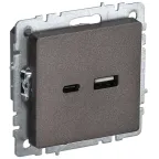                  BRITE Розетка USB A+C 18Вт РЮ11-1-БрТБ темная бронза
               