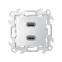 Розетка 2xUSB 2.0 для передачи данных цвета алюминий S24 Harmonie