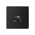 ARTGALLERY USB розетка тип-С 65Вт высокоскор.заряд. QC, PD, механизм, карбон
