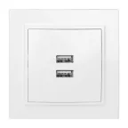                  Минск Розетка USB 2-местная СП 2,1А белая
               
