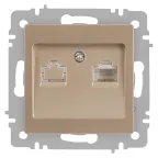                  Розетка Intro Accent 6-303-04 информационная RJ45, IP20, СУ, шампань
               