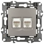                  Розетка Серия 12 12-3108-16 информационная двойная 2XRJ45, титан
               