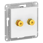                  Аудиорозетка ATLASDESIGN двухместная белый
               