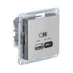                  ATLASDESIGN USB РОЗЕТКА A + тип-C 45W высокоскор.заряд. QC,PD, механизм, ШАМПАНЬ
               