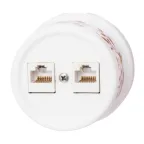                  Розетка Лизетта RJ45 информационная двойная, керамика, цвет белый, декор D6/2
               