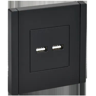 FORTE@PIANO Розетка USB A+A 3,1А FP149 черный IEK