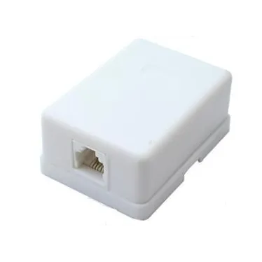 Розетка телефонная внешняя 1 порт UTP RJ-14 (6P4C) CAT 3,