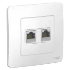                  BLANCA скрытой установки розетка двойная компьютерная RJ45, белый
               