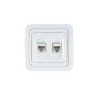 Mimoza Розетка CAT5e + CAT5e белая