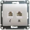 GLOSSA Розетка двойная RJ11+RJ45 категория 5E перламутр в рамку