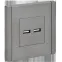 FORTE@PIANO Розетка USB A+A 3,1А FP549 сталь IEK