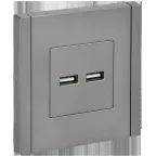 FORTE@PIANO Розетка USB A+A 3,1А FP549 сталь IEK