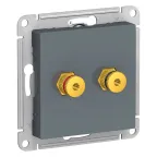                  Аудиорозетка ATLASDESIGN двухместная грифель
               