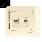                  Лондон Розетка двойная телефонная Phone бежевая
               