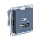                  ATLASDESIGN USB РОЗЕТКА A + тип-C 45W высокоскор.заряд. QC,PD, механизм, ГРИФЕЛЬ
               