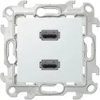 Коннектор 2хUSB, белый