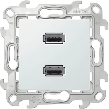Коннектор 2хUSB, белый