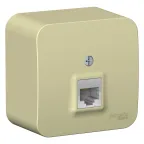                  Розетка открытой установки BLANCA компьютерная RJ45, кат.5E, с изолирующей пластиной, белый, бежевый
               