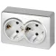Розетка Эксперт 11-2205-03 двойная с заземлением 2х2P+E Schuko IP20 16A-250В ОУ алюминий
