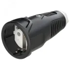 Розетка каб 16A/250V/2P+E/IP20 корпус черный, маркер белый