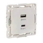                  Стокгольм Механизм Розетки с 2USB type-A + type-C белый
               