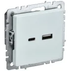                  BRITE Розетка USB A+C 18Вт РЮ11-1-БрЖ жемчуг
               