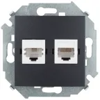                  Розетка комбинированная RJ11 + RJ45 Cat.5e UTP (Systimax) цвета графит S15
               