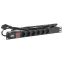 Блок розеток (PDU) 6 розеток DIN49440 с LED выключателем 1U шнур 2м вилка DIN49441 профиль из ПВХ черный (нем.станд)