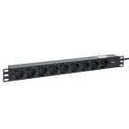 Блок розеток PDU TERACOM PRO 19' 1U 10А/250В 9 роз. Schuko шнур 2 м 3x1.5 мм2 вилка C14 корпус пластик черный