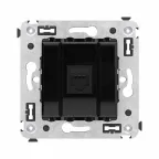 Avanti Компьютерная розетка RJ-45 без шторки в стену, кат.6А одинарная, Черный квадрат