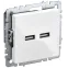 BRITE Розетка USB A+A 5В 3,1А РЮ10-1-БрБ белый