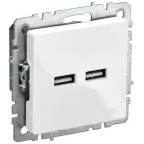                  BRITE Розетка USB A+A 5В 3,1А РЮ10-1-БрБ белый
               