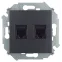 Розетка для передачи данных 2xRJ45 Cat.5e UTP (AMP) цвета графит S15
