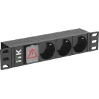                  Блок распределения питания PDU 3 розетки нем ст LED 1U вх С14 10дюймов
               