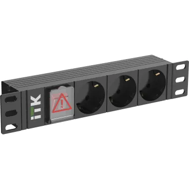 Блок распределения питания PDU 3 розетки нем ст LED 1U вх С14 10дюймов