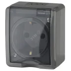                  Розетка 2P+E IP54, 16A-250В, ОУ, Эра Эксперт, серый, 11-2401-03
               