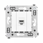 Avanti Компьютерная розетка RJ-45 без шторки в стену, кат.6 одинарная, Белое облако