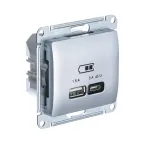                  GLOSSA USB РОЗЕТКА A + тип-C 45W высокоскор.заряд. QC, PD, механизм, АЛЮМИНИЙ
               
