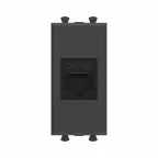 Avanti Компьютерная розетка RJ-45 без шторки модульная, кат.6А, Черный матовый, 1 модуль