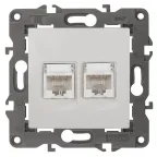                  Розетка 2хRJ45, Эра Elegance, белый, 14-3108-01
               