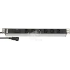                  Блок розеток для 19'' шкафов горизонтальный 6 розеток IEC 320 10 A 2.5м
               