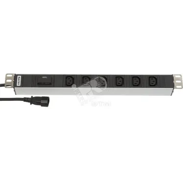 Блок розеток для 19'' шкафов горизонтальный 6 розеток IEC 320 10 A 2.5м