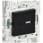                  SKANDY Розетка USB A+C 3,1А SK-R14Bl черный IEK
               