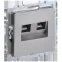 BRITE Розетка компьютерная двойная RJ45 кат.6 РК11-2-БрС сталь IEK