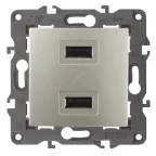 Устройство зарядное USB, 5В-2100мА, Эра Elegance, шампань, 14-4110-04