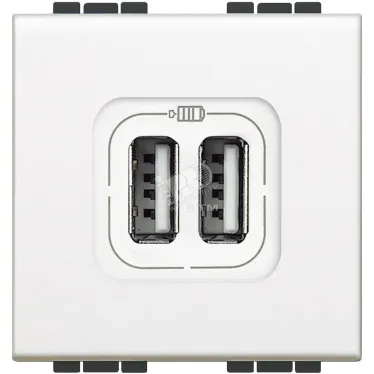 LL Разъем для зарядки 2хUSB белый