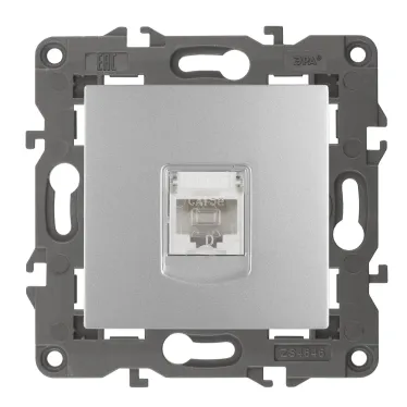 Розетка RJ45, Эра Elegance, алюминий, 14-3107-03