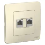 BLANCA скрытой установки розетка двойная компьютерная RJ45, молочный