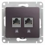                  GLOSSA розетка двойная компьютерная RJ45+RJ45 кат.5E механизм сиреневый туман
               