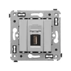                  Avanti USB 2.0 розетка одинарная в стену, тип А-А, Закаленная сталь
               